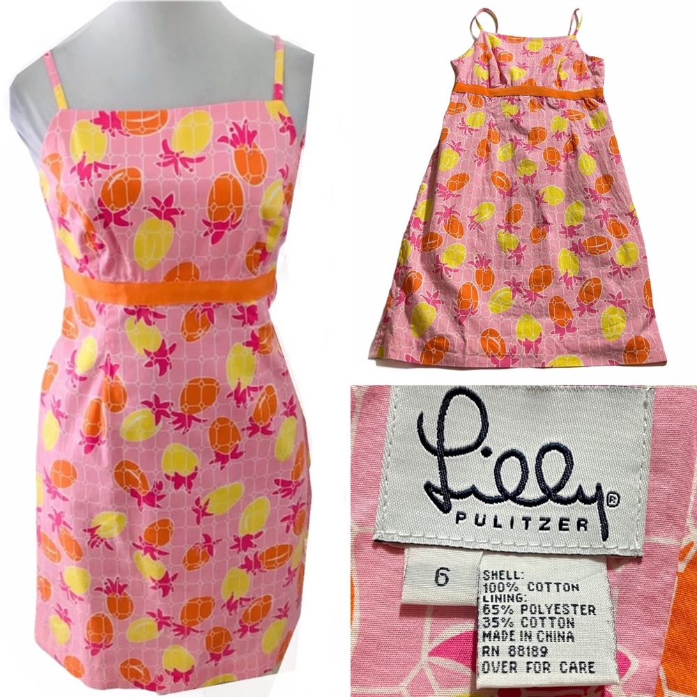 Lilly Pulitzer Pineapple Spaghetti Strap MiniDress